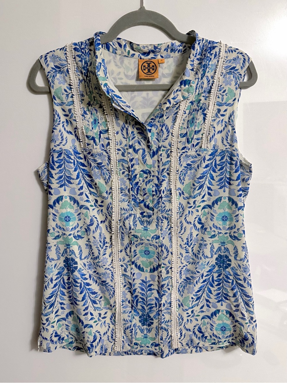 Tory Burch 100% Silk Sleeveless Blouse